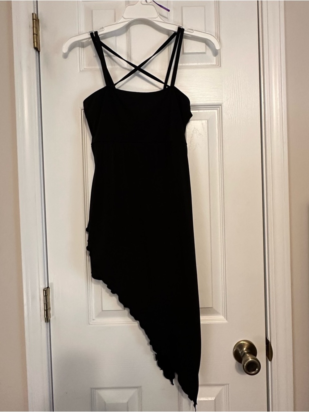 Asymmetrical Black Strappy Women's Dress sz Small
